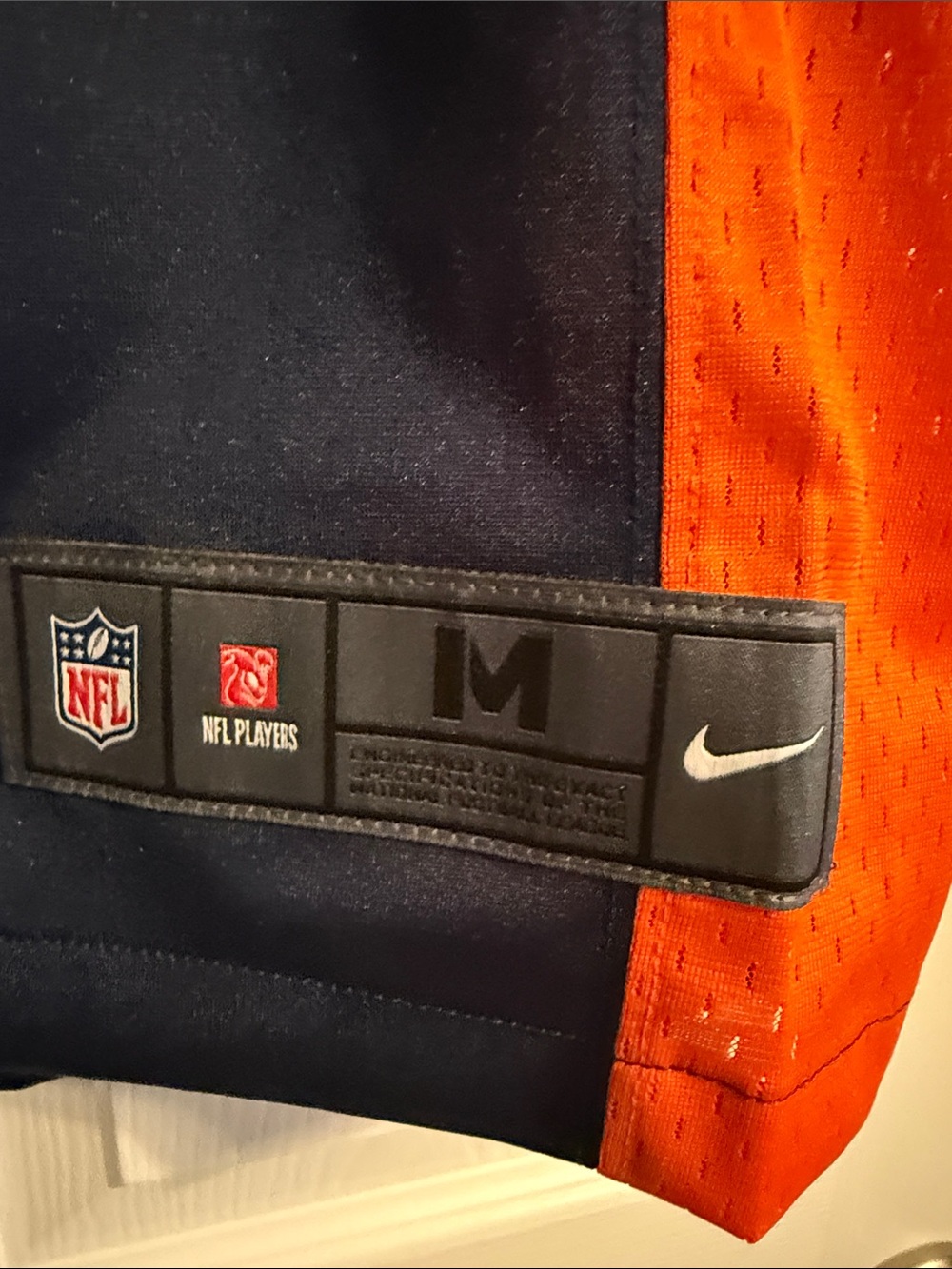 Denver Broncos No.3 Navy and Orange Football Jersey - Nike - Picture 2 of 7